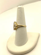 10k yellow gold CZ ring size 7.74 3.9g vintage estate cluster cubic zirconia