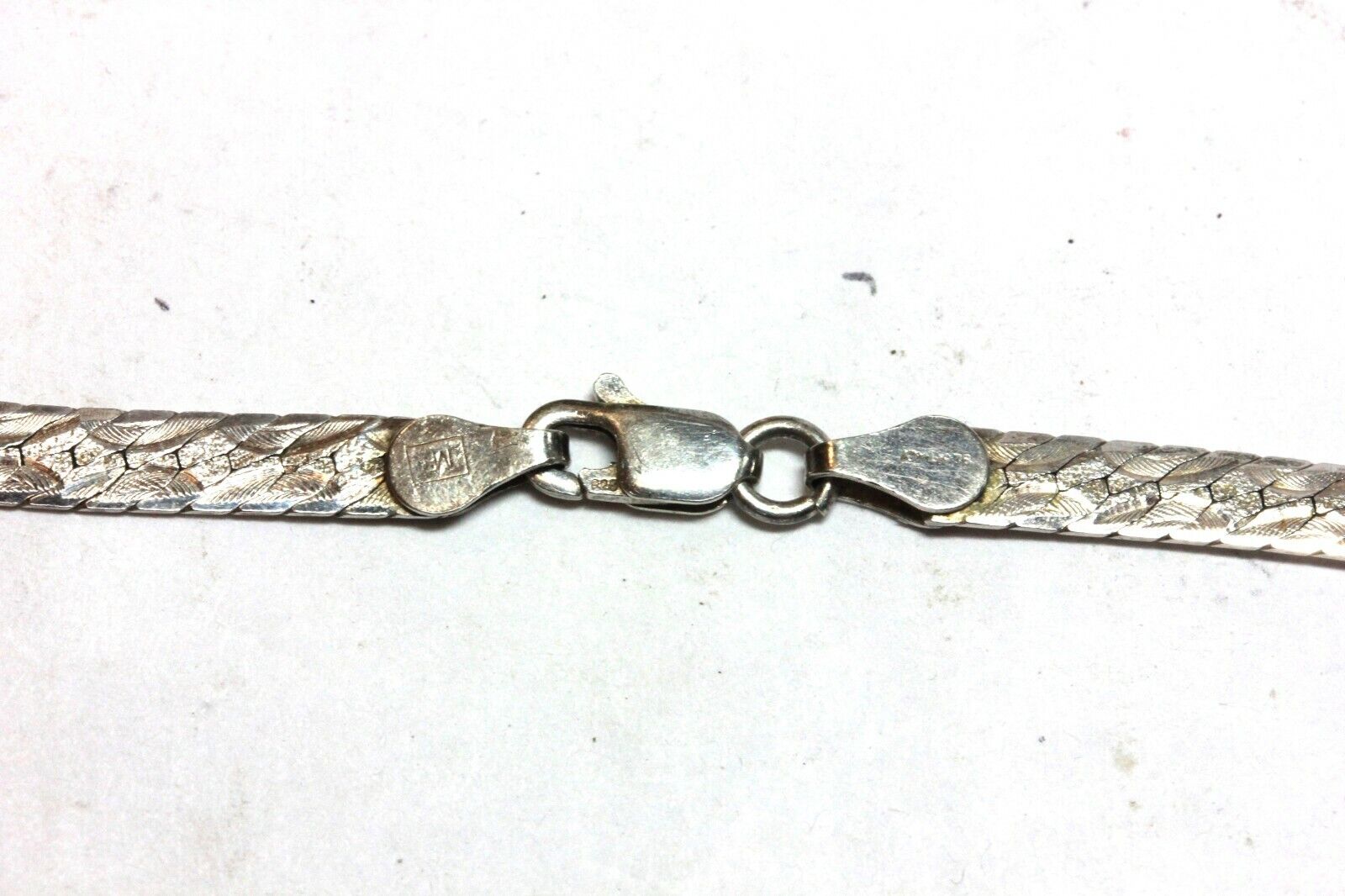 925 Italy sterling silver 18 inch 4mm fancy engraved herringbone necklace 10.9g