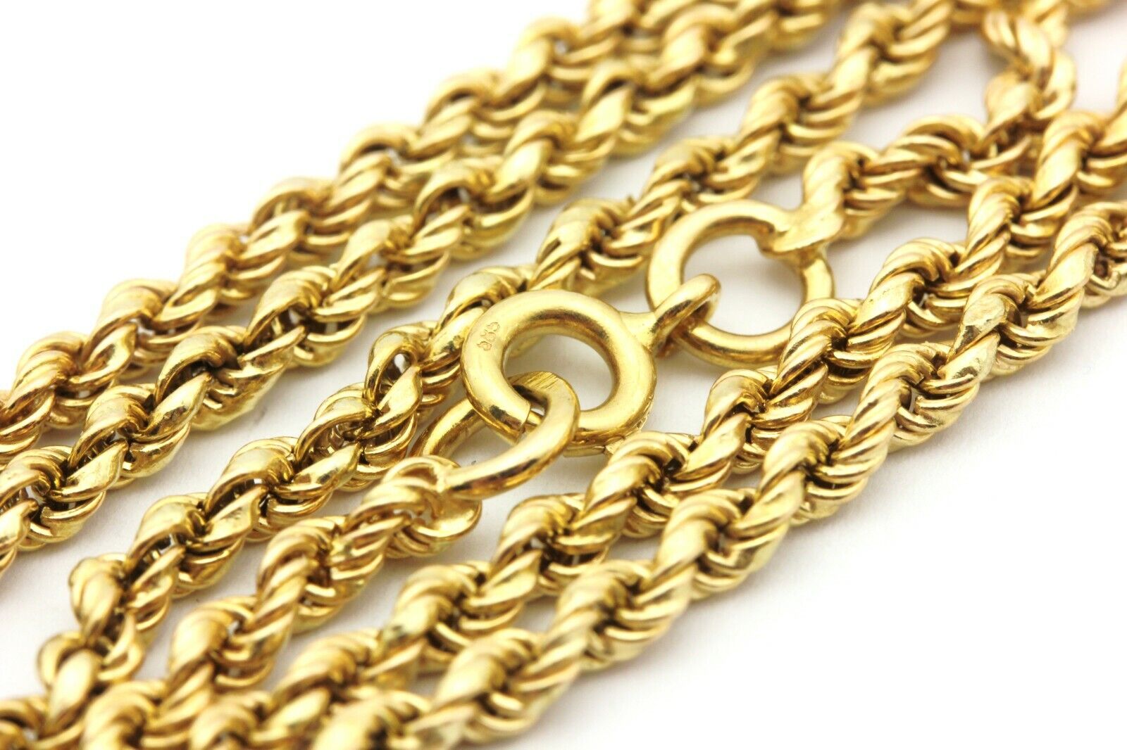 14k yellow gold rope chain necklace 16 inch vintage