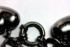 stainless steel puffed heart bracelet 7.5 inch costume fashion estate 44.23g