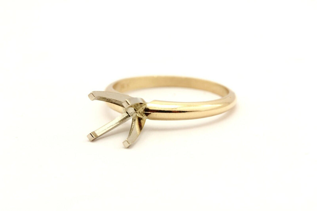 14k yellow gold 7mm round engagement ring solitaire setting 2.35g size 6.5 2.5mm