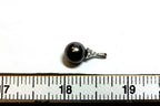 14k white gold 8.75mm round Tahitian black pearl diamond pendant new 1.31g