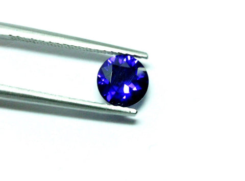 blue sapphire lab created 1.48ct round cut 7.05-7.10x4.05mm new loose gemstone