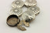 6 six silver nickel buttons 1960s Native American Zuni estate vintage 20.8g 19mm