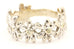 18k white gold yellow diamond flower ring band size 7 5.56g estate vintage