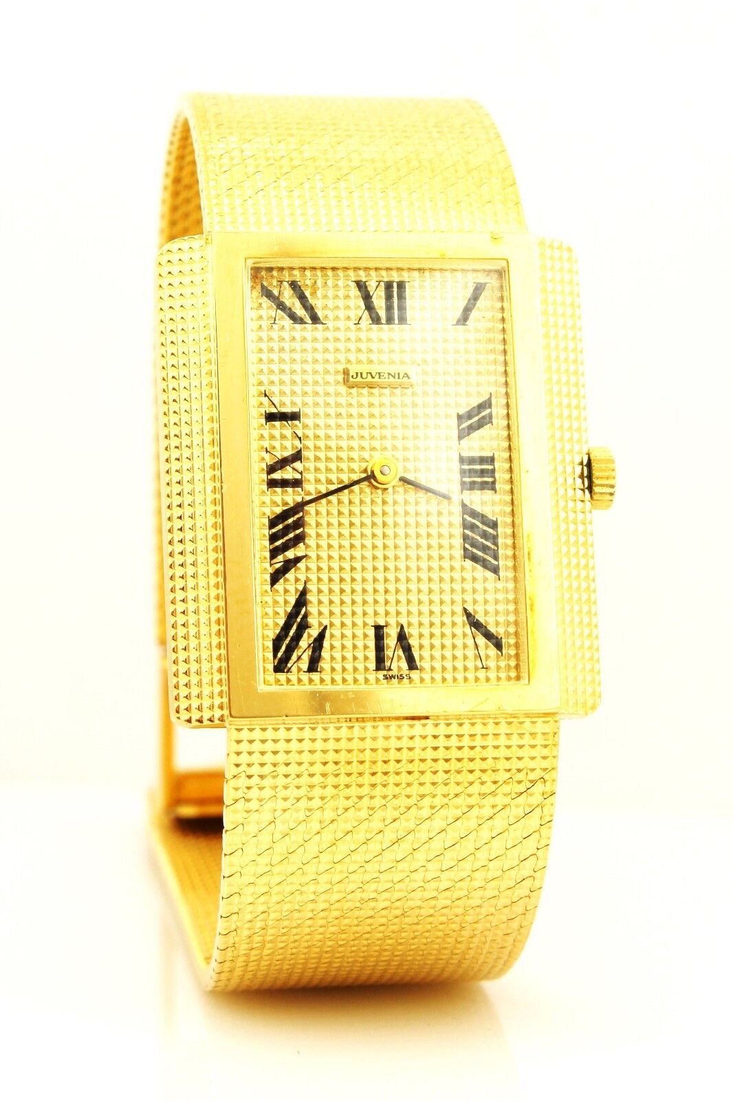 Juvenia Women's 18K Yellow Gold Rectangle Hand-Winding Watch w/ Gold Mesh Band