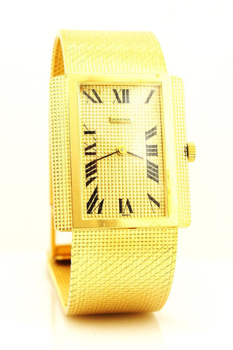 Juvenia Women's 18K Yellow Gold Rectangle Hand-Winding Watch w/ Gold Mesh Band