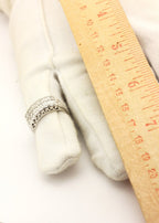 14k white gold 0.20ctw diamond three row cluster band ring size 5.75 8.7mm 4.25g