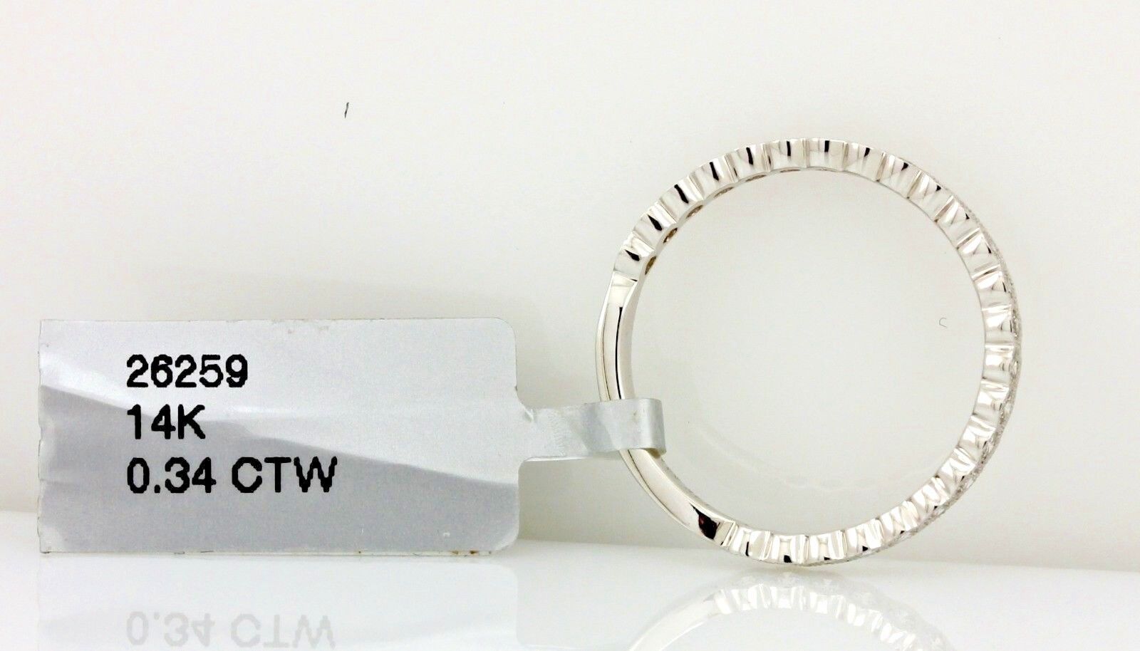 14k white gold 0.34ctw round diamond stackable band MARS 1.7g size 6.5 2.5mm NEW