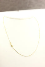 14k gold two tone razo chain necklace lobster 16 inch 0.9mm 2.29g new
