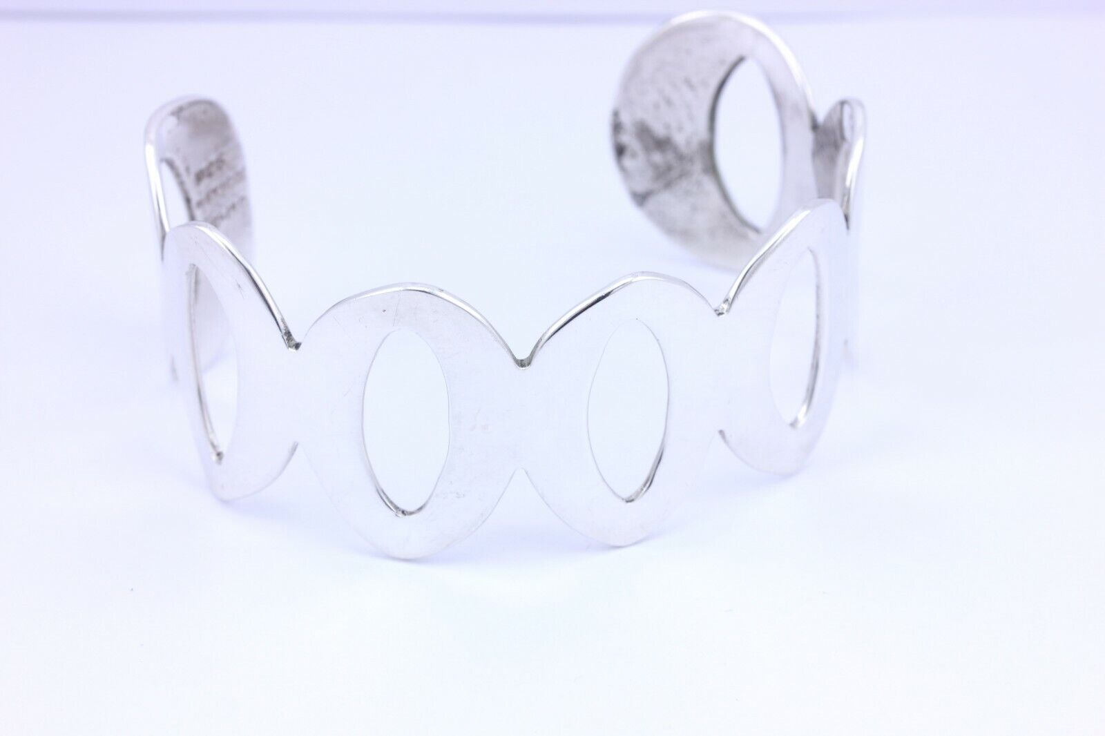 925 sterling silver Taxco Mexico TG-130 cuff bracelet estate vintage 7" 30.6g