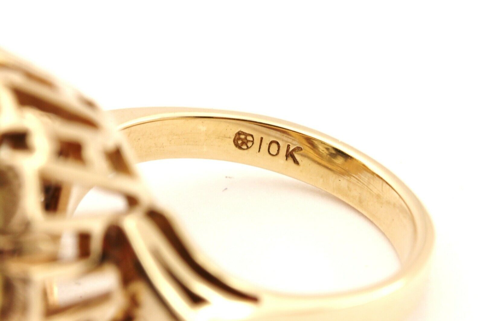 10k yellow gold 30s 40s 50s vintage lemon quartz ring 15ct size 6 estate 9g