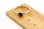 sterling silver 5mm round tiger eye band ring size 5.25 0.97g vintage estate
