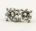 platinum round brilliant solitaire diamond stud earrings 4.8mm 0.84ctw 1.41g