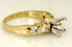 14k yellow gold engagement ring semimount 0.62ctw round diamond 6.5mm M&M estate