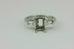 Platinum 3 stone engagement ring semimount .26ctw baguette sides 2ct center