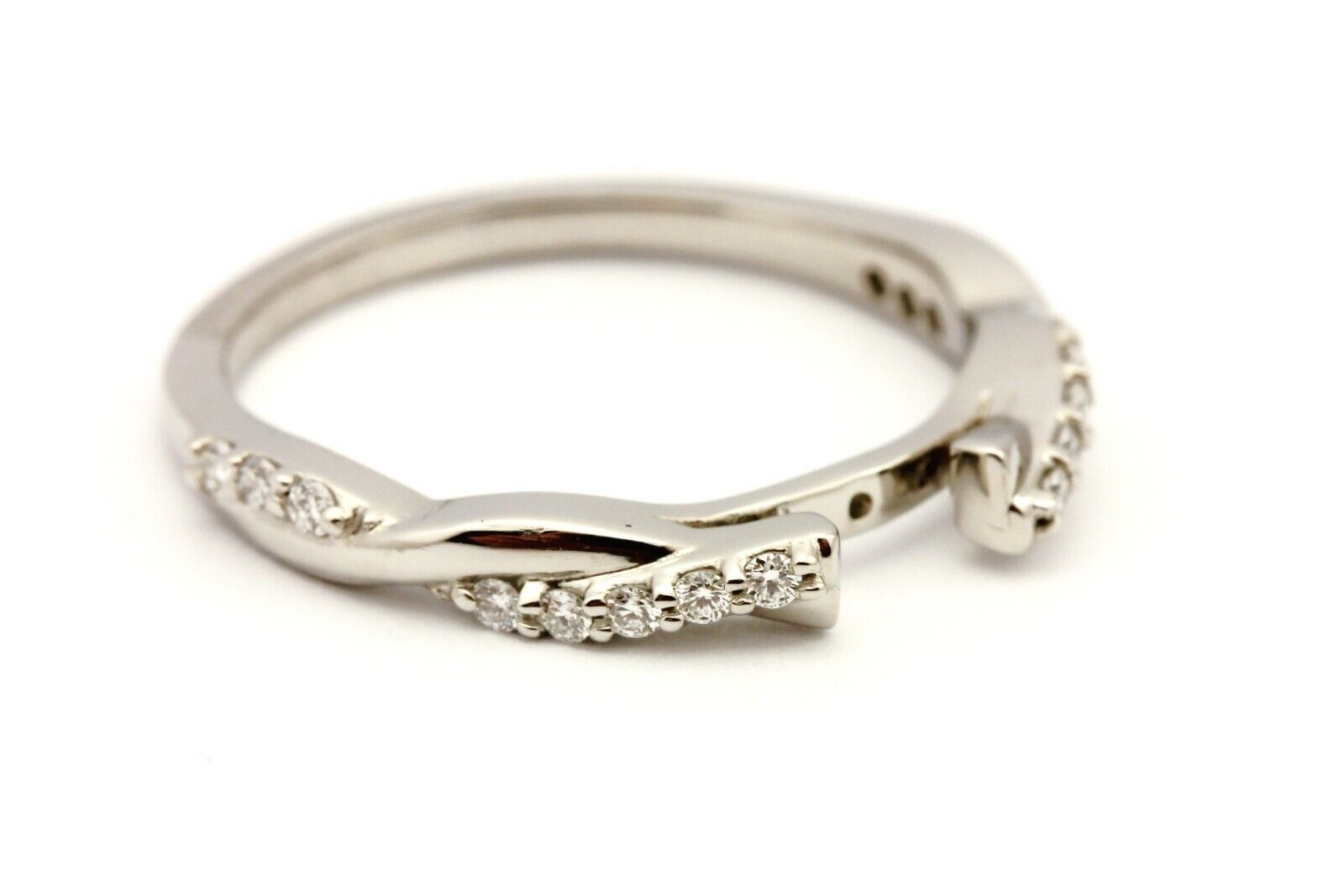 platinum 0.13ctw round diamond engagement ring setting no head 3.78g size 6 new