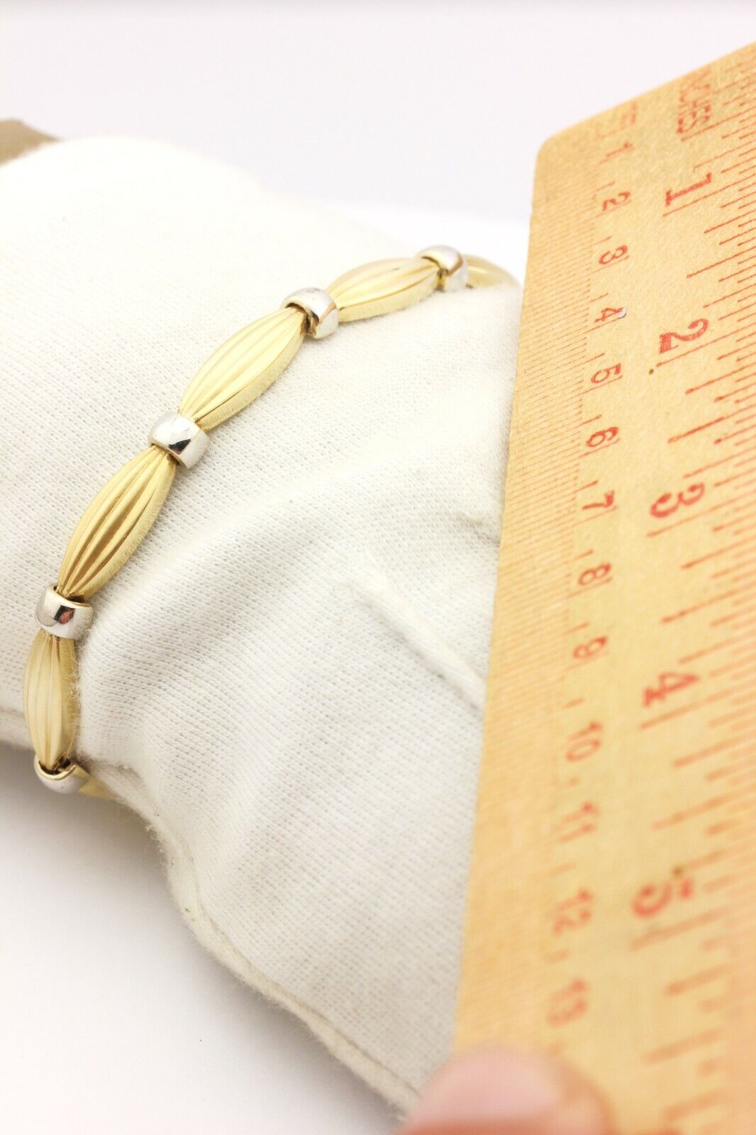 14k two tone gold 7.25 inch 5.85mm bracelet vintage 10.40g estate AAURA