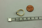 Platinum-14k yellow gold 5.5mm round diamond engagement ring fleur de lis estate