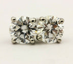 platinum round brilliant solitaire diamond stud earrings 4.8mm 0.84ctw 1.41g