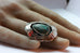 silver turquoise ring shadow box engraved lines size 7 17.5g estate vintage