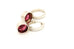 14k white gold rhodolite garnet diamond huggie hoop dangle drop earrings 3.63g