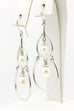 sterling silver drop dangle hook earrings freshwater pearls 2 inch 5.0g vintage