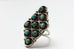 large silver ring turquoise 1970s vintage estate size 5.5 44x30.5mm 12.8g