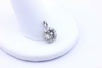 14k white gold 0.32ctw circle halo pendant 5.5mm round center semi mount 1.22g