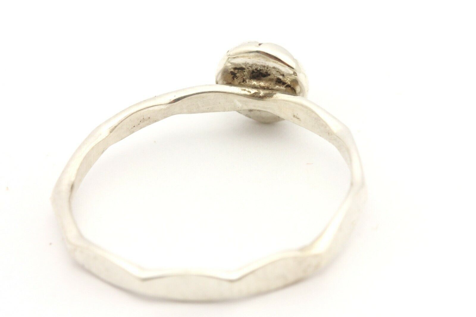sterling silver 5mm round tiger eye band ring size 5.25 0.97g vintage estate