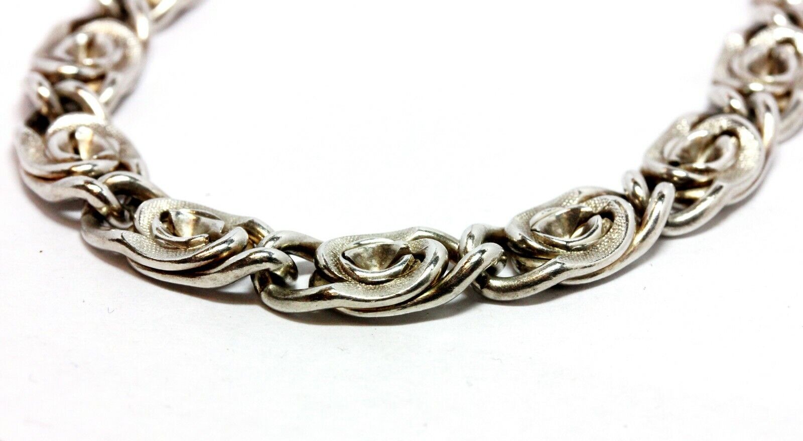 925 sterling silver 8 inch 8mm florentine rosette chain bracelet lobster 23.81g