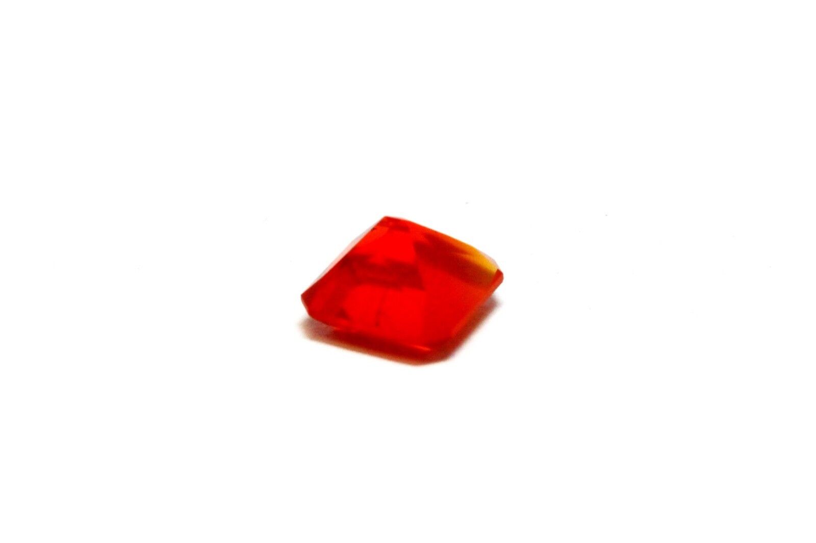 natural fire opal 1.08ct square faceted 6.97x6.44x4.66mm transparent orange new
