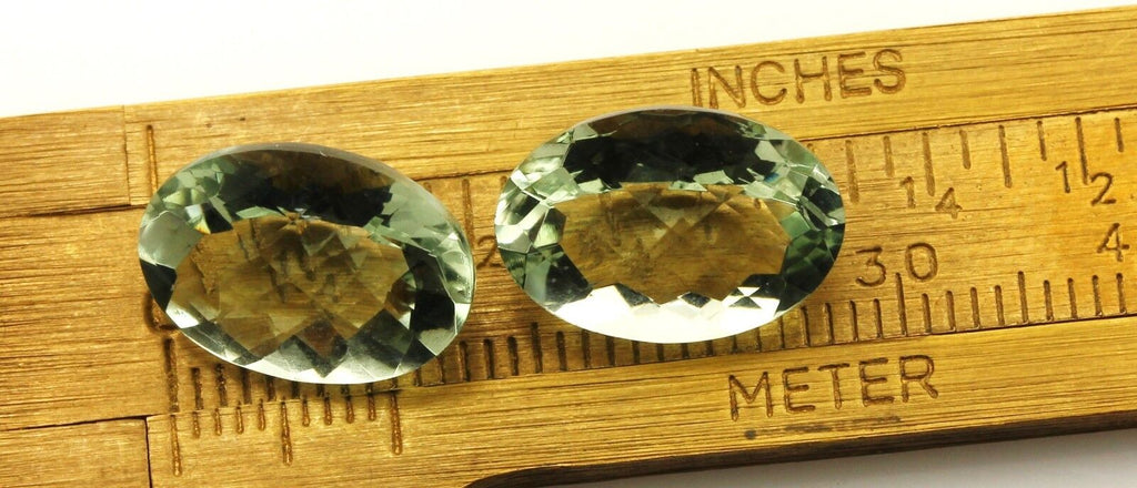 14x10mm oval green amethyst 10.54ctw matched pair (2pcs) loose gemstones new
