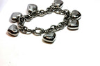 stainless steel puffed heart bracelet 7.5 inch costume fashion estate 44.23g