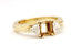 14k yellow gold emerald three stone diamond trillion ring engagement semimount