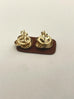 14k yellow gold 14.3mm knot twist stud earrings 1.9g vintage