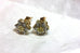 14k yellow gold 0.94ctw fancy yellow & white diamond stud rosette earrings 1.88g