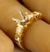 14k yellow gold engagement ring semimount 0.62ctw round diamond 6.5mm M&M estate