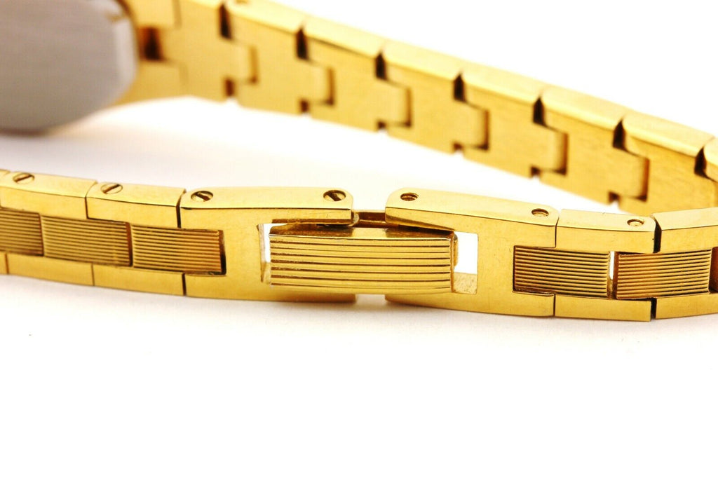 pulsar quartz watch stainless steel gold tone 6.5 inch 16mm round not working
