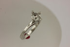Platinum 1ct 6.5mm round solitaire engagement ring setting criss cross twist NEW