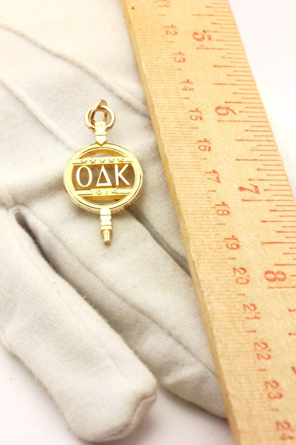 10k yellow gold college fraternity sorority pendant omicron Delta Kappa 4.42g