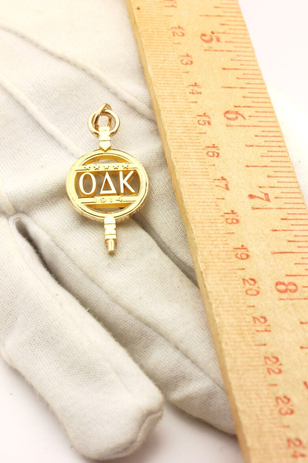 10k yellow gold college fraternity sorority pendant omicron Delta Kappa 4.42g