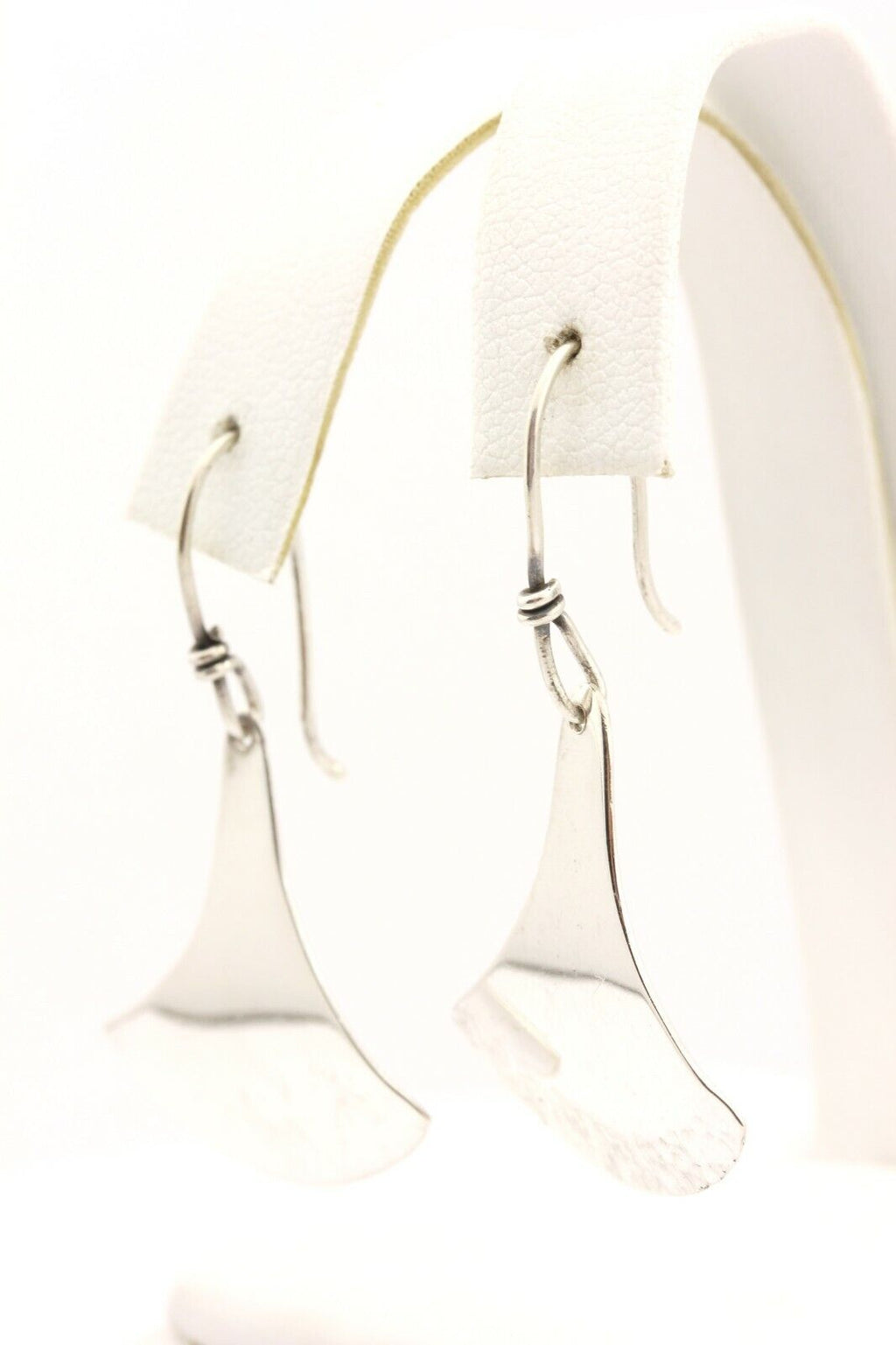 sterling silver drop dangle hook earrings 1.5 inch estate vintage 4.42g