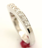14k white gold 0.41ctw round diamond curved wedding band enhancer size 5.5 NEW