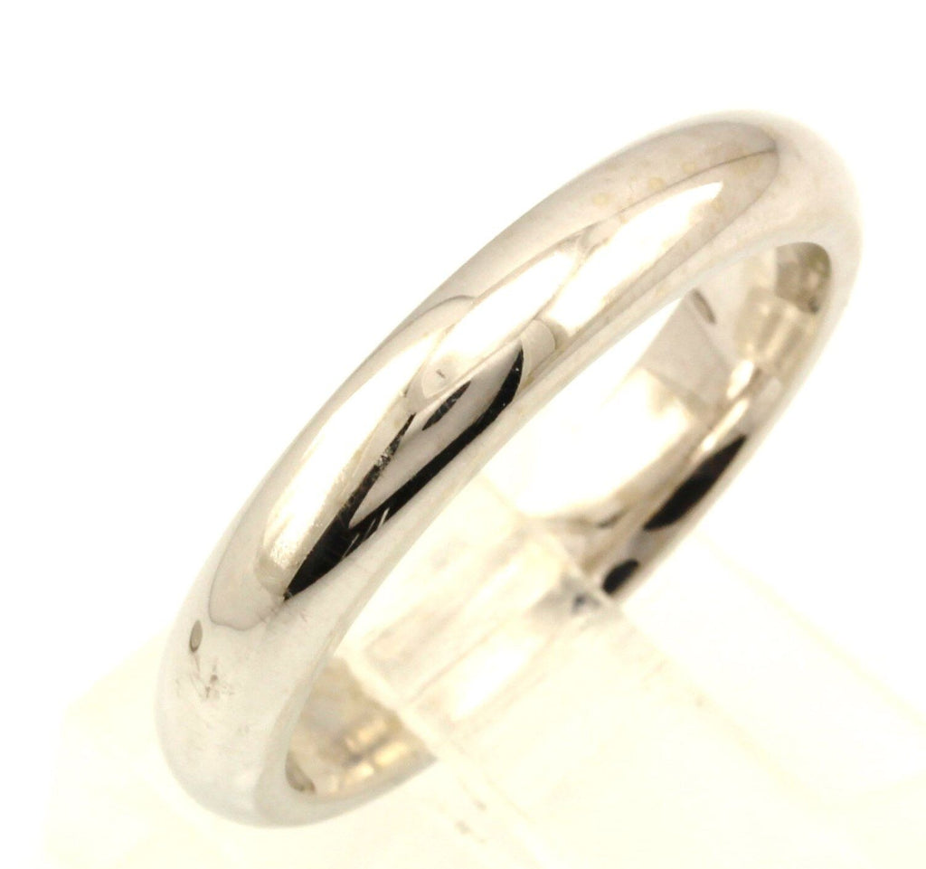 14k white gold Men's 4mm round polished wedding band size 8 ring NEW 5.84 grams