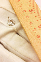 14k white gold 5mm round halo diamond pendant semimount 0.22ctw 0.8g new