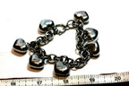 stainless steel puffed heart bracelet 7.5 inch costume fashion estate 44.23g