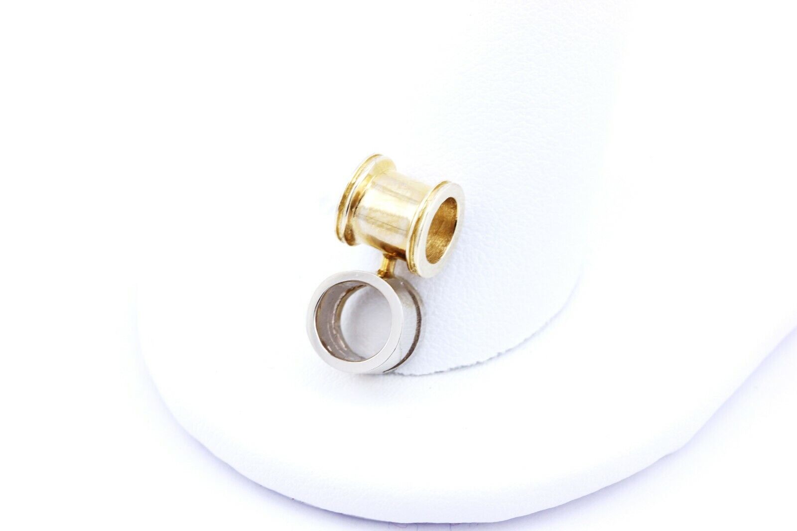 14k gold slide pendant setting 6.3mm round mount 3.4g findings 5.5mm chain hole