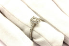platinum 4.53g engagement ring semi mount 7x5mm pear center 0.35ctw accents halo
