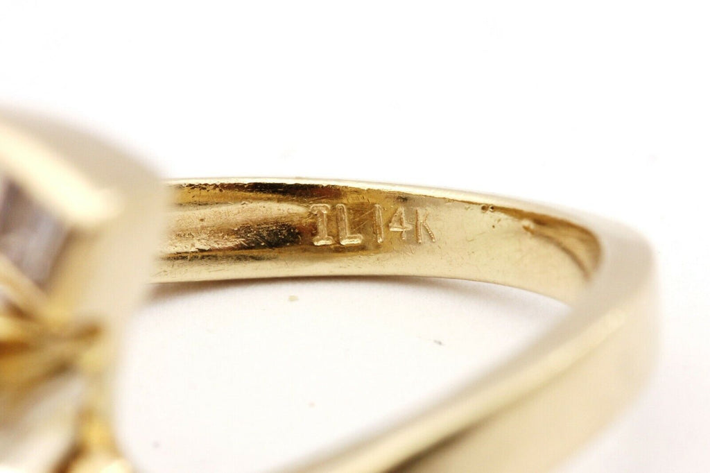 14k yellow gold twist 8mm 2ct diamond bypass ring setting semimount 5.17g estate